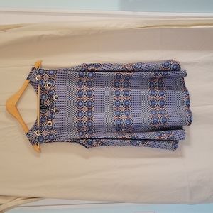 Blue Bohemian Sleeveless Tunic Top